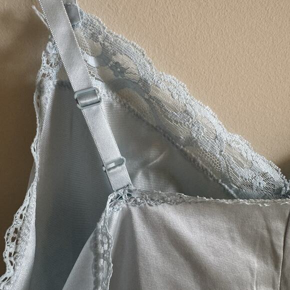 VTG Cami Ladies 38 Baby Doll Blue Lace Straps Coquette Feminine Romantic USA - Picture 7 of 12